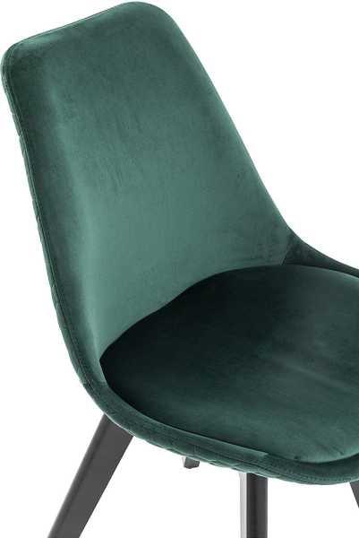 mutoni Chaise de salle à manger velours vert, lot de 2  