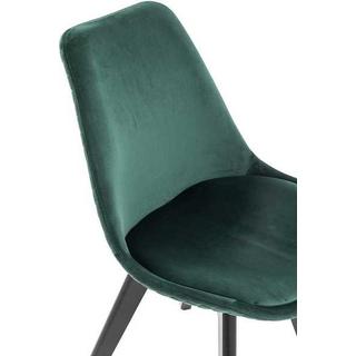 mutoni Chaise de salle à manger velours vert, lot de 2  