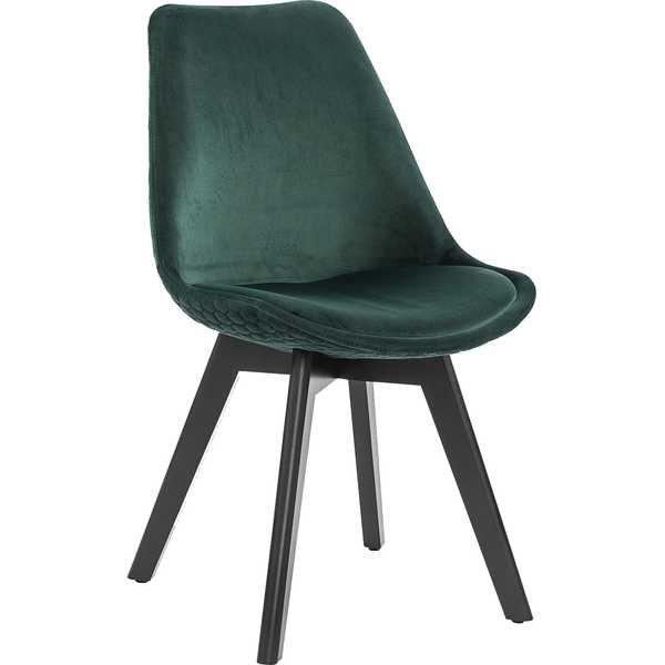 mutoni Chaise de salle à manger velours vert, lot de 2  