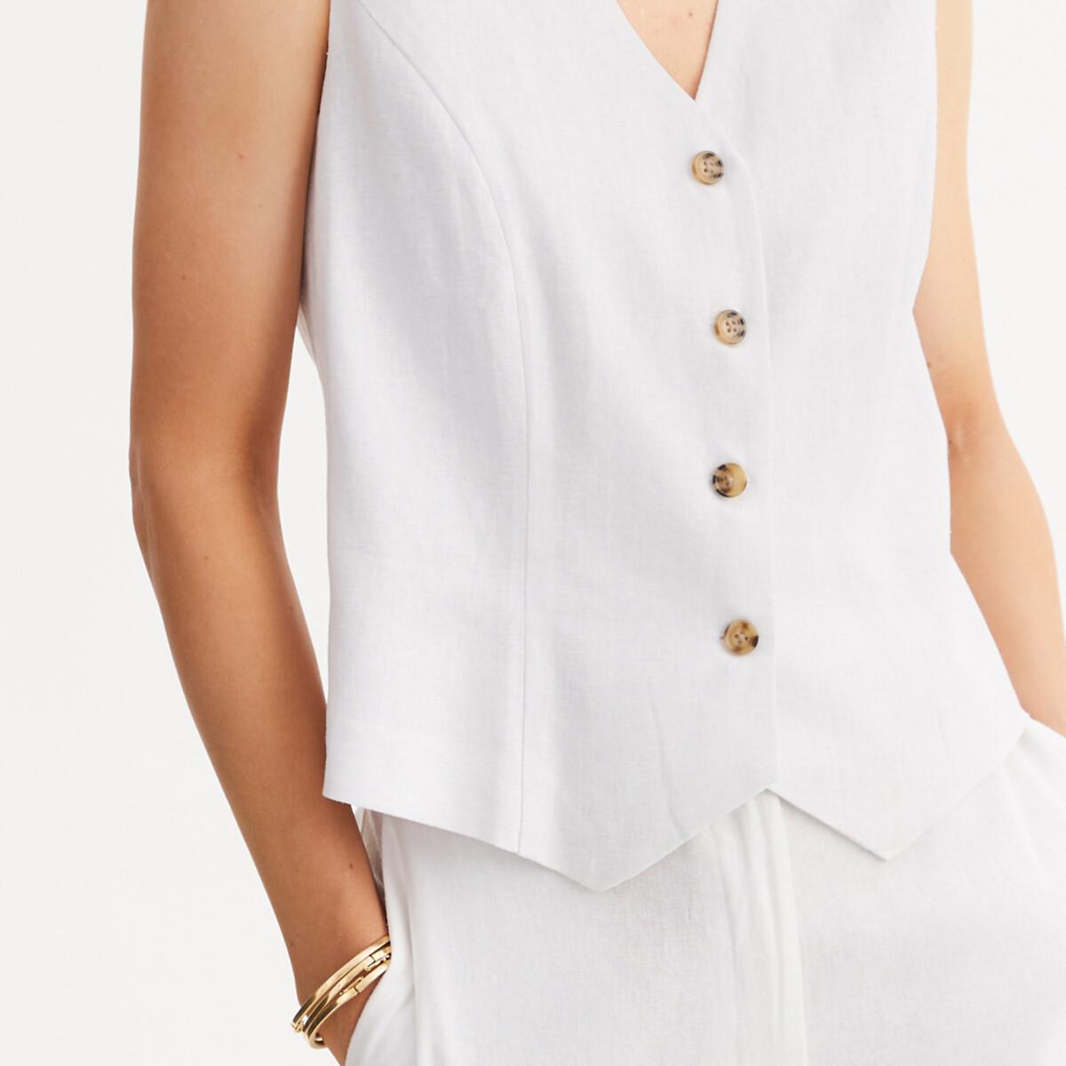 La Redoute Collections Gilet sans manches boutonné  