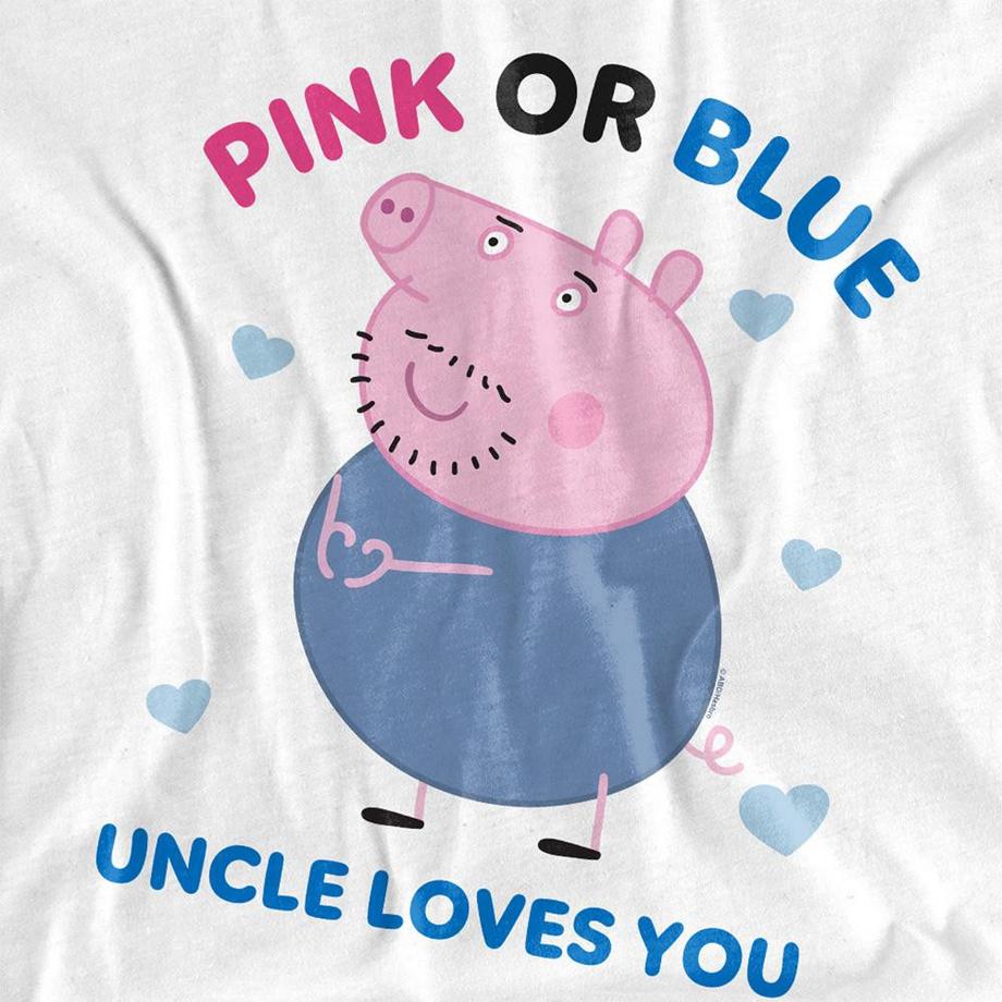 Peppa Pig  T-ShirtPink Or Blue Uncle Pig Loves You 