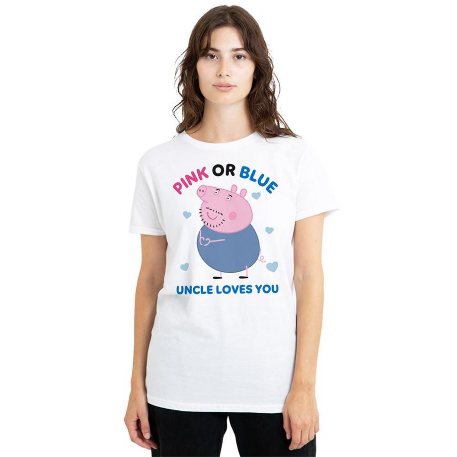 Peppa Pig  T-ShirtPink Or Blue Uncle Pig Loves You 