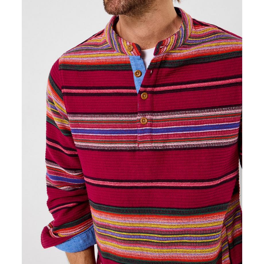 Joe Browns Haut à manches longues Henley en jacquard rayé  