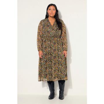 Abito midi dal taglio svasato con design floreale minimalista e vita elastica