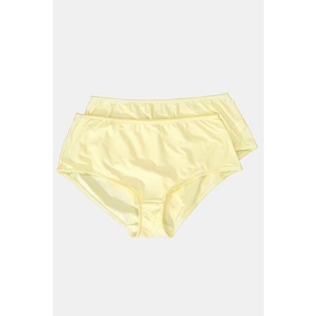 Ulla Popken  Lot de 2 culottes midi. Fines rayures, échancrure haute 