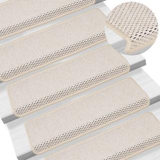 VidaXL Tapis d'escalier autocollants 15 pcs tissu  