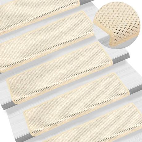 VidaXL Tapis d'escalier autocollants 15 pcs tissu  