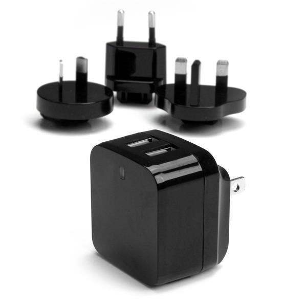 STARTECH.COM  Chargeur mural USB à 2 ports - Haute puissance (17 W / 3,4 A) - Chargeur de voyage international 