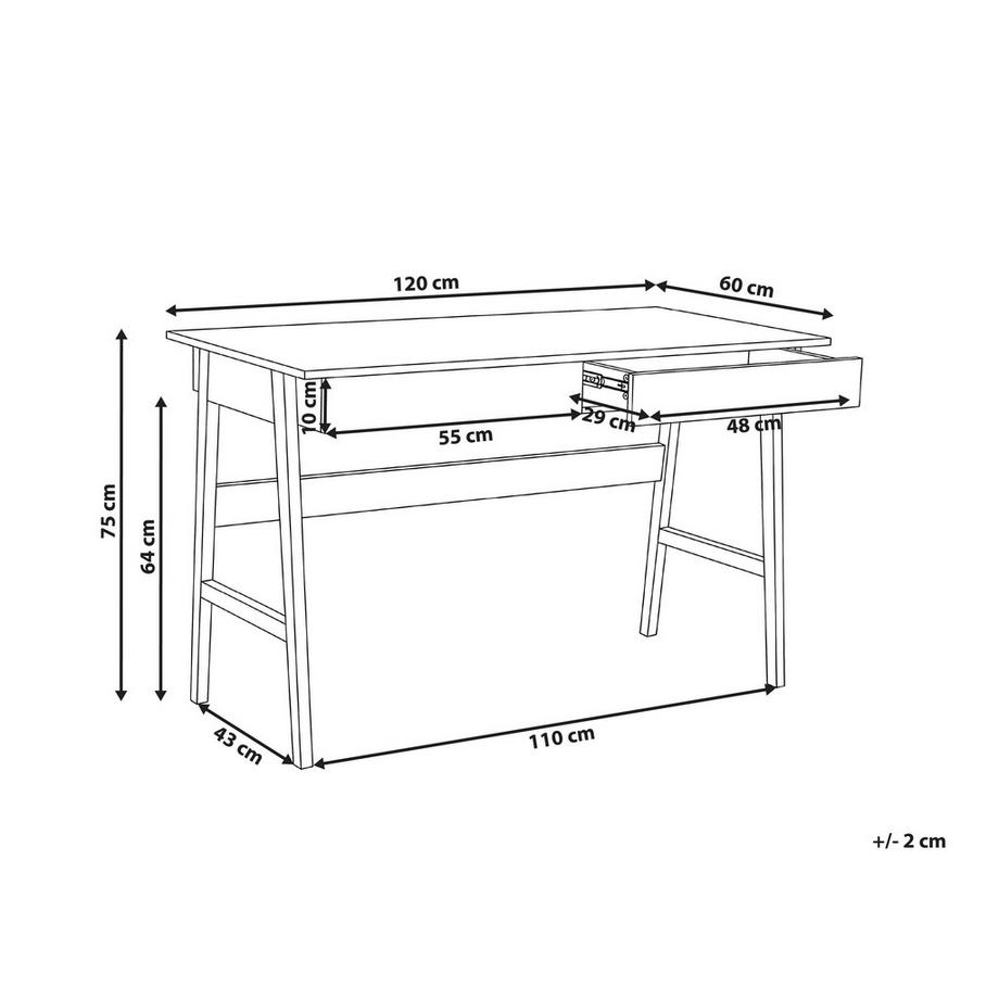 Beliani Table de bureau en Panneau de particules de bois  THESLAY  