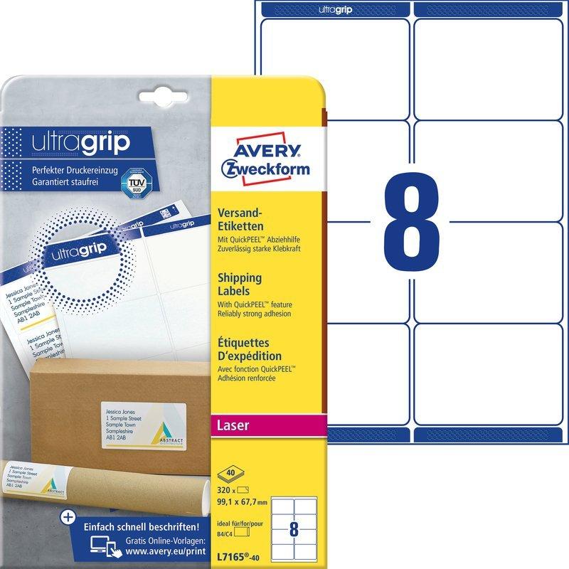 Avery-Zweckform AVERY ZWECKFORM Adressetiketten 99,1x67,7mm L7165-40 weiss 320 Stk./40 Blatt  