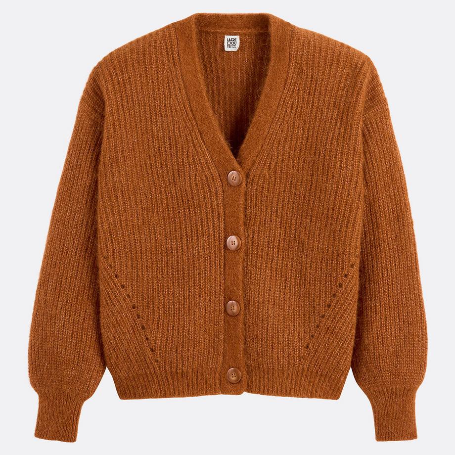 La Redoute Collections Geknöpfte Strickjacke V-Ausschnitt  