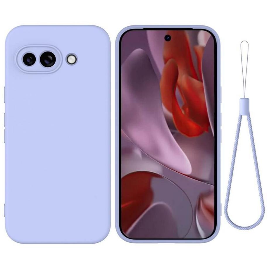 Google Pixel 9a - Silikon Gummi Hlle mit Riemen Violett | MANOR