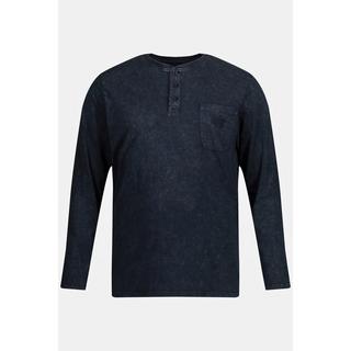 JP1880  Henley en jersey flammé, manches longues et patte de boutonnage 