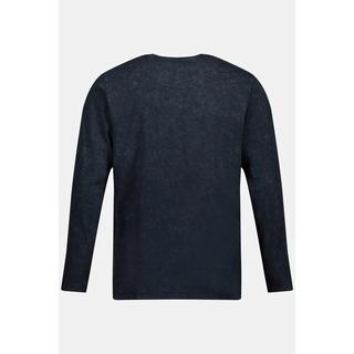 JP1880  Henley en jersey flammé, manches longues et patte de boutonnage 