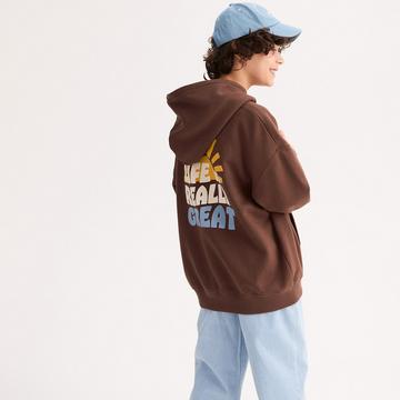 Bedrucktes Oversize-Sweatshirt mit Kapuze