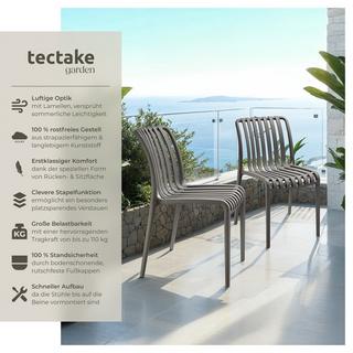 Tectake Chaises de jardin ALCUDIA résistant aux intempéries et aux UV  