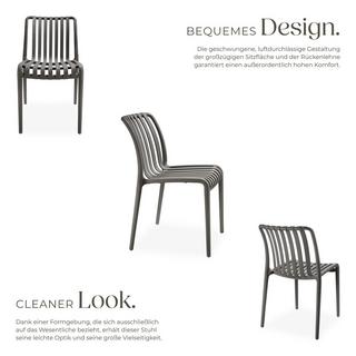 Tectake Chaises de jardin ALCUDIA résistant aux intempéries et aux UV  