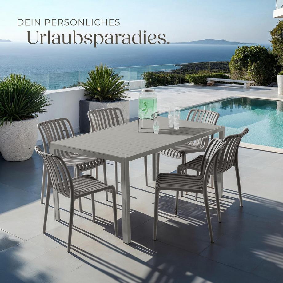 Tectake Chaises de jardin ALCUDIA résistant aux intempéries et aux UV  