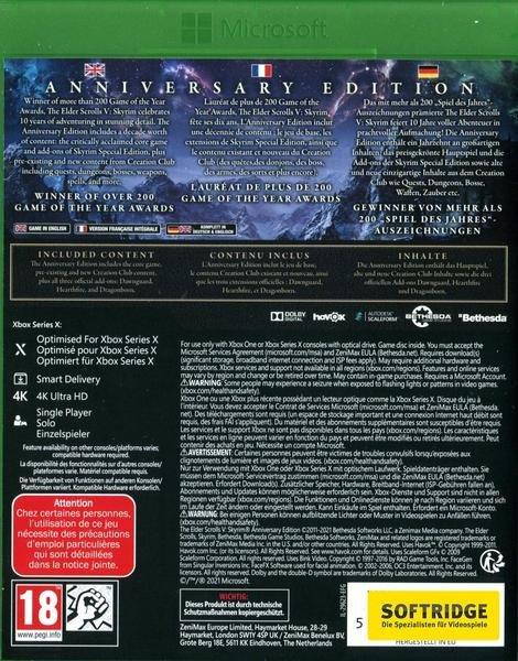 GAME  The Elder Scrolls V Skyrim Anniversary Edition Anniversario Tedesca, Inglese Xbox Series X 
