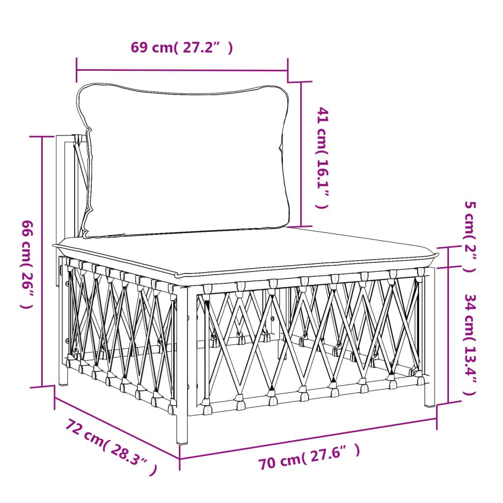 VidaXL Canapé central de jardin tissu  