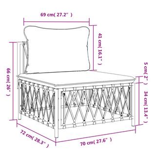 VidaXL Canapé central de jardin tissu  