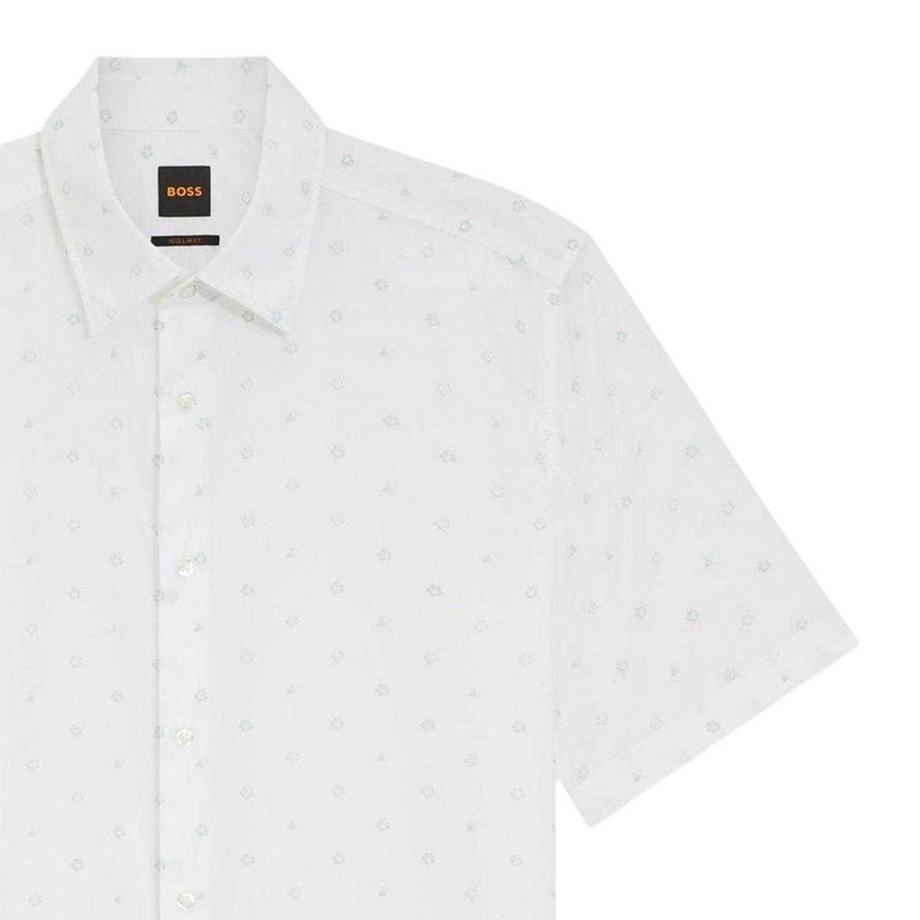 BOSS Camicia Regular Fit Maniche Corte Microstampa  