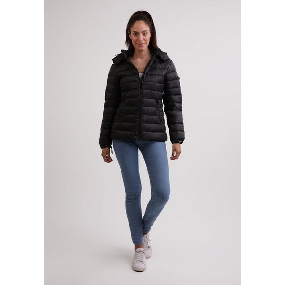 CASH-MERE.CH Piumino con cappuccio e fodera in cashmere  