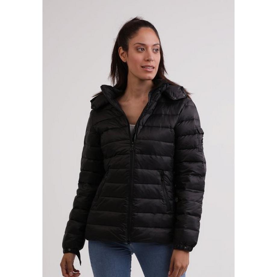 CASH-MERE.CH Piumino con cappuccio e fodera in cashmere  