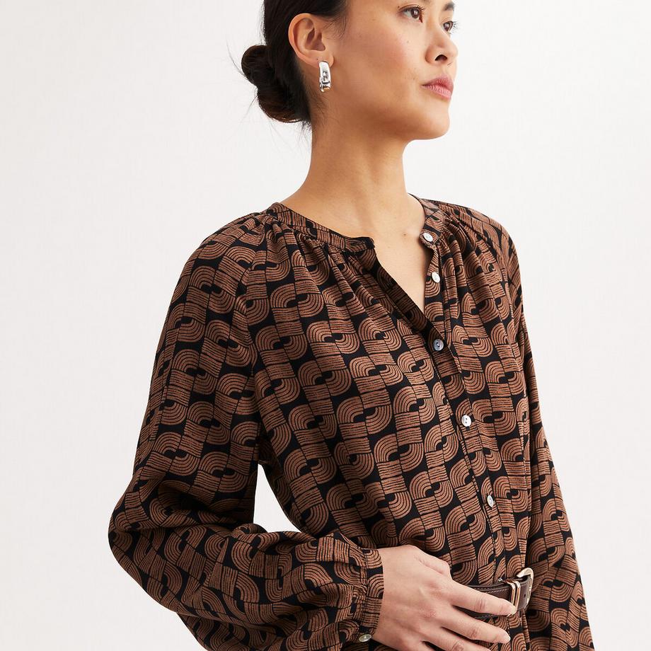 La Redoute Collections Robe Midi Droite Imprimé Graphique  