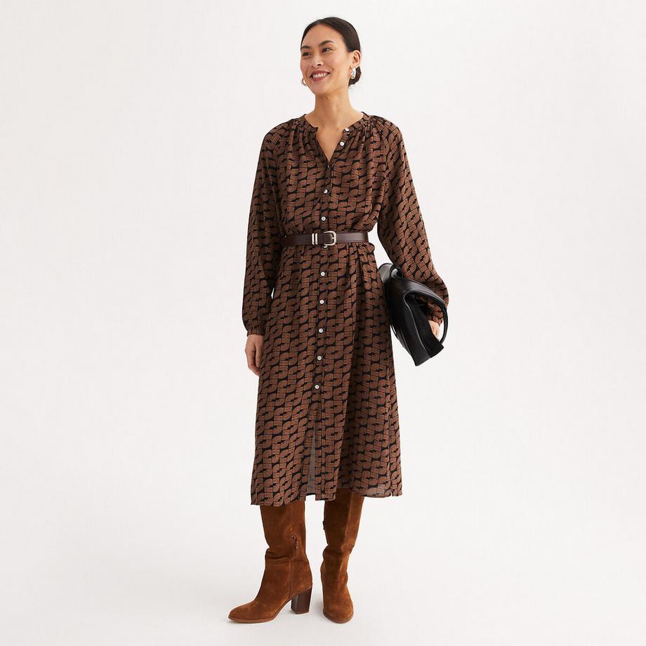 La Redoute Collections Robe Midi Droite Imprimé Graphique  