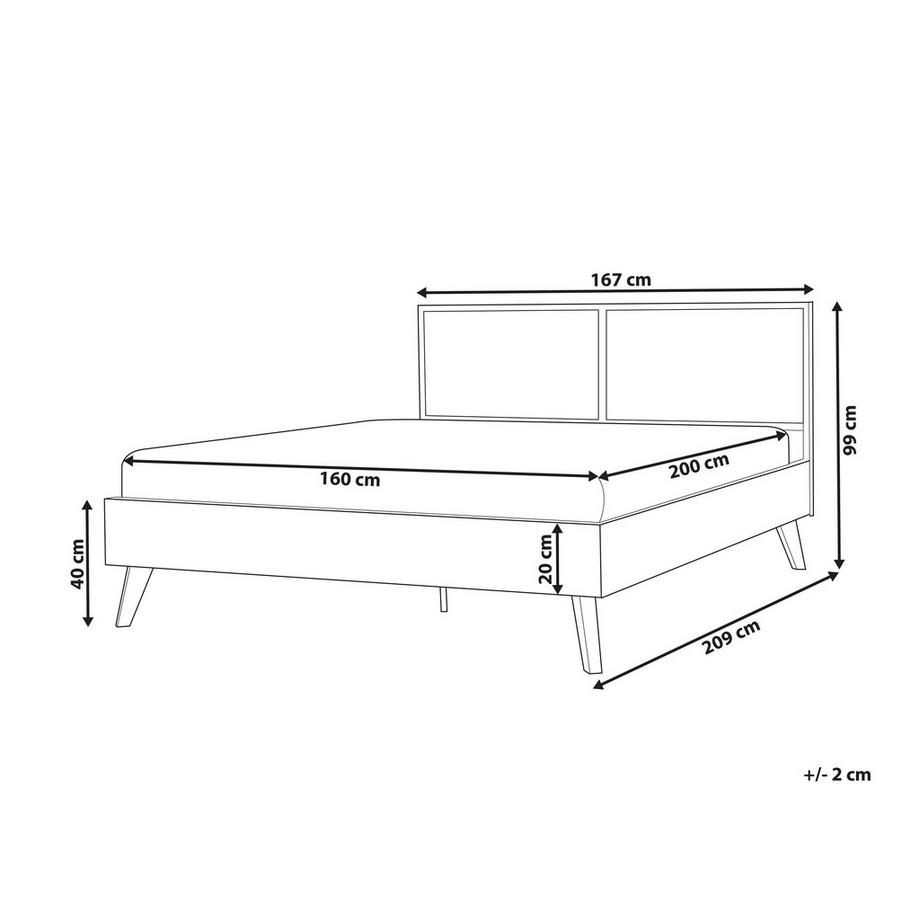 Beliani Letto con rete a doghe en Pannello di fibre (LDF) Boho MONPAZIER  