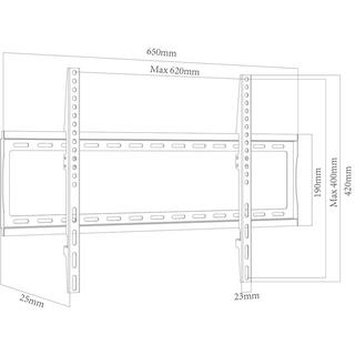 VCM Universal TV Halterung | VESA Wandhalterung | Fernsehhalter Halter flach | Belastbarkeit bis zu 25 kg - B-FX600  