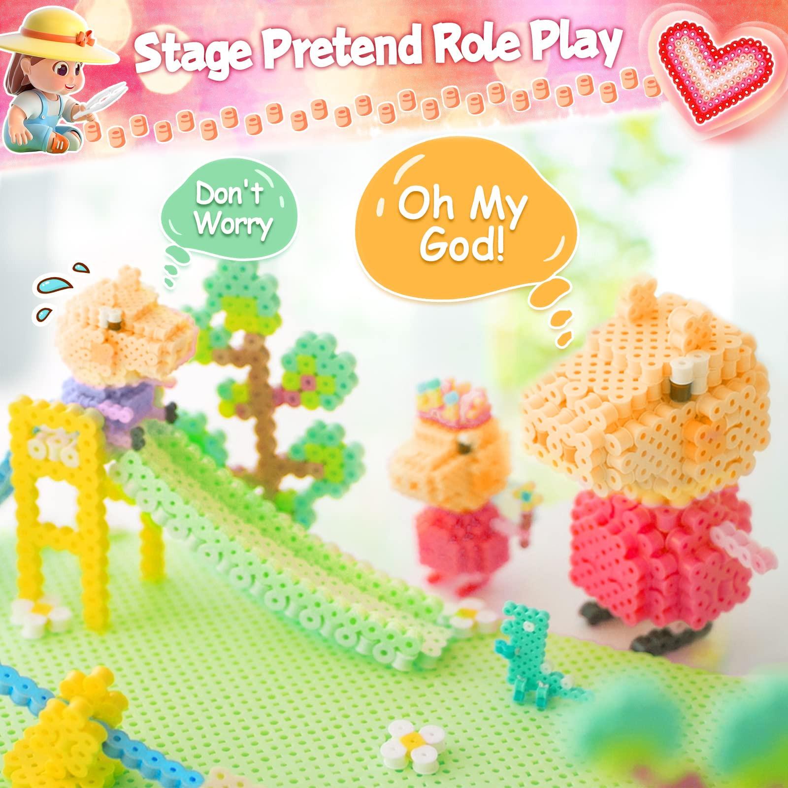 Activity-board  Set de perles à repasser, grandes perles avec plaques de perles à repasser set complet cadeau d'anniversaire de Noël pour les enfants 