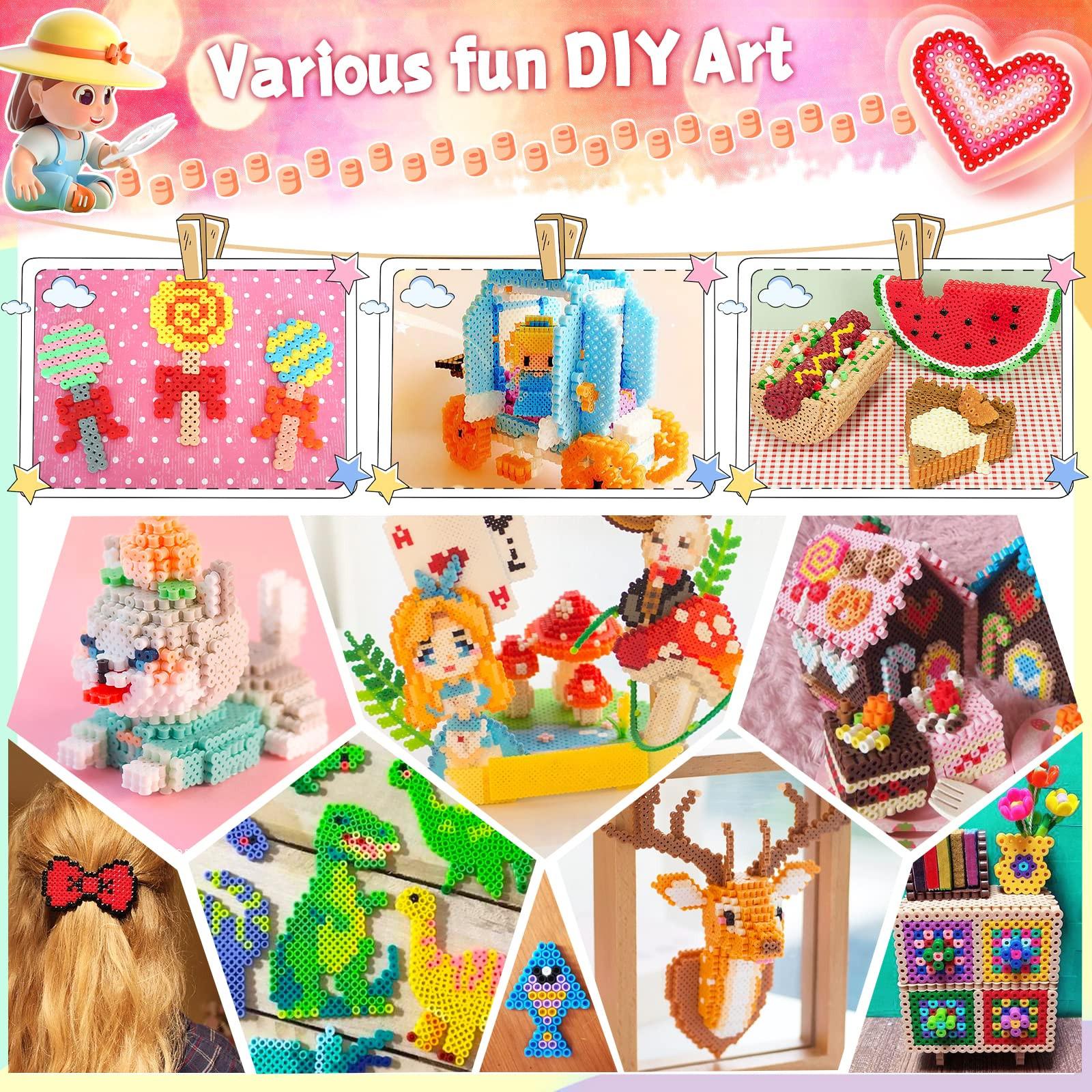 Activity-board  Set de perles à repasser, grandes perles avec plaques de perles à repasser set complet cadeau d'anniversaire de Noël pour les enfants 