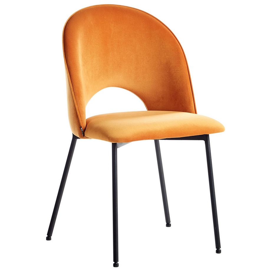 Beliani Lot de 2 chaises de salle à manger en Velours  COVELO  