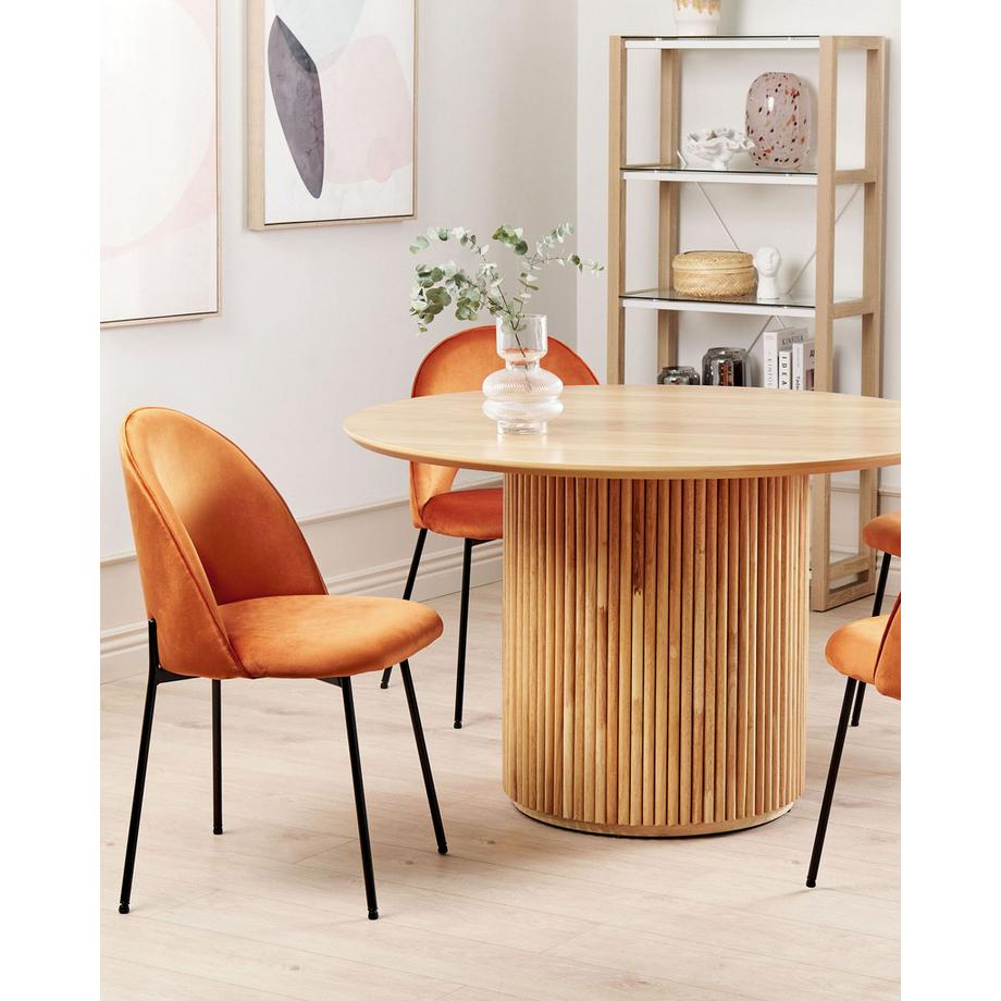 Beliani Lot de 2 chaises de salle à manger en Velours  COVELO  