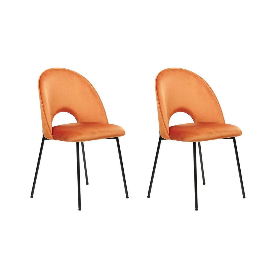 Lot de 2 chaises de salle à manger en Velours  COVELO
