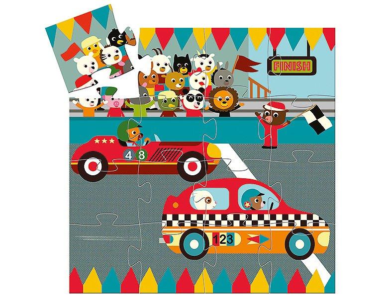 Djeco  Puzzle Rennauto (16Teile) 