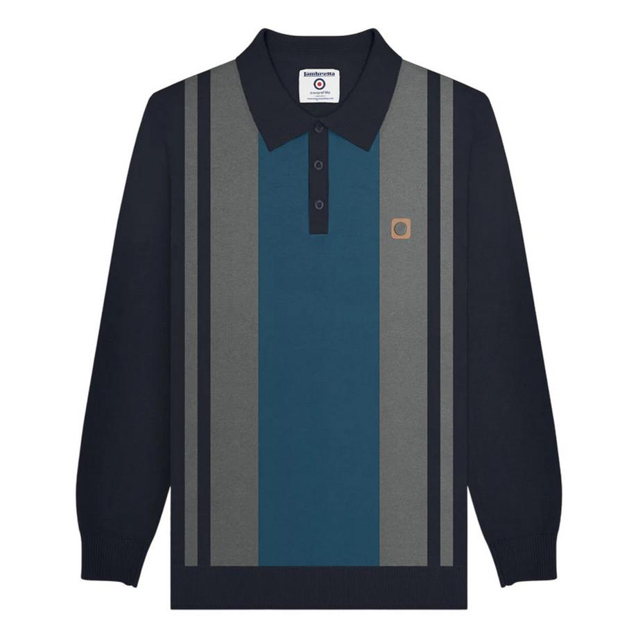 Polo Manches Longues Motif Rétro Aw25