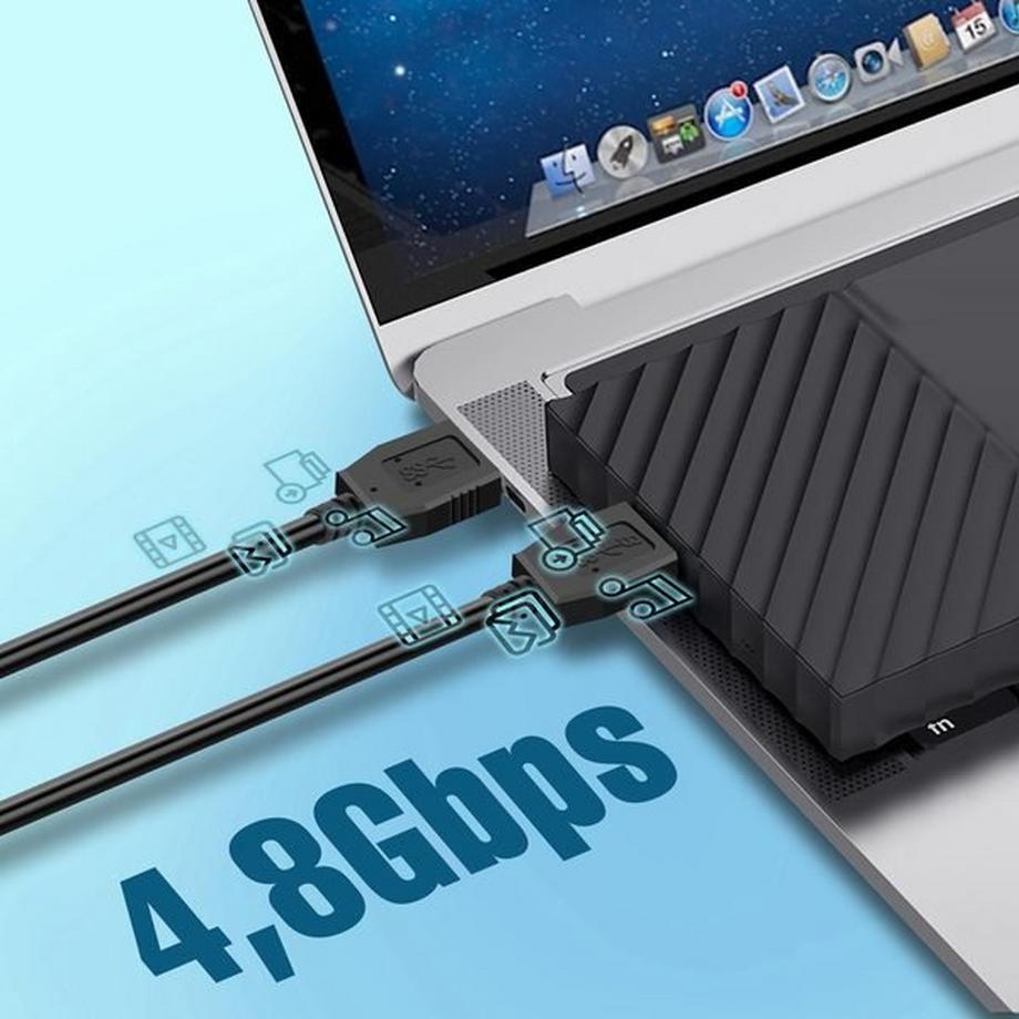 Avizar  Câble USB 3.0 vers Micro B 1,8m Noir 