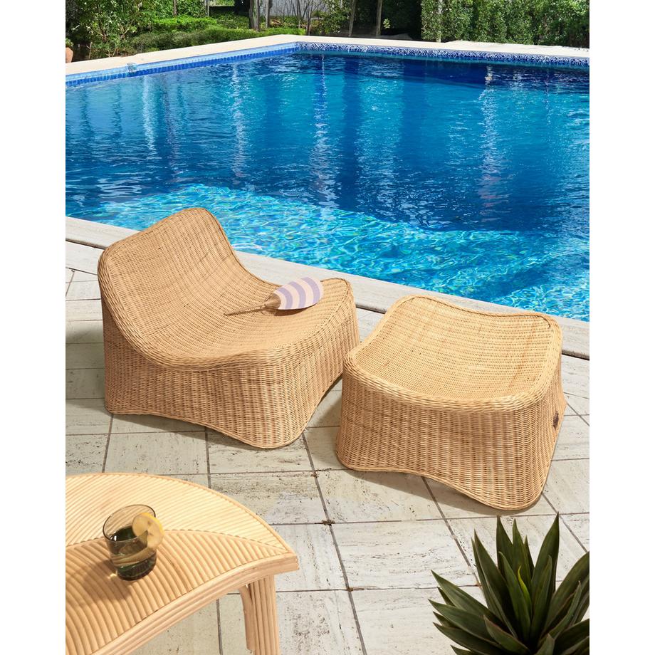 Beliani Gartensessel mit Ottomane aus Rattan  AIGANI  