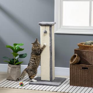 Northio  Arbre À Chat Arbre À Chat De 81 Cm De Haut En Sisal Avec Balle De Jeu, Idéal Pour Les Chats Jusqu'À 5 Kg, Usage Intérieur, En Gris Et Crème 