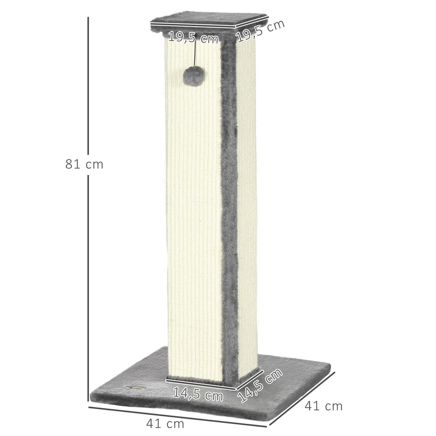 Northio  Arbre À Chat Arbre À Chat De 81 Cm De Haut En Sisal Avec Balle De Jeu, Idéal Pour Les Chats Jusqu'À 5 Kg, Usage Intérieur, En Gris Et Crème 