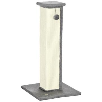 Tiragraffi Tiragraffi Alto 81 Cm In Sisal Con Palla Da Gioco, Ideale Per Gatti Fino A 5 Kg, Uso Interno, In Grigio E Crema