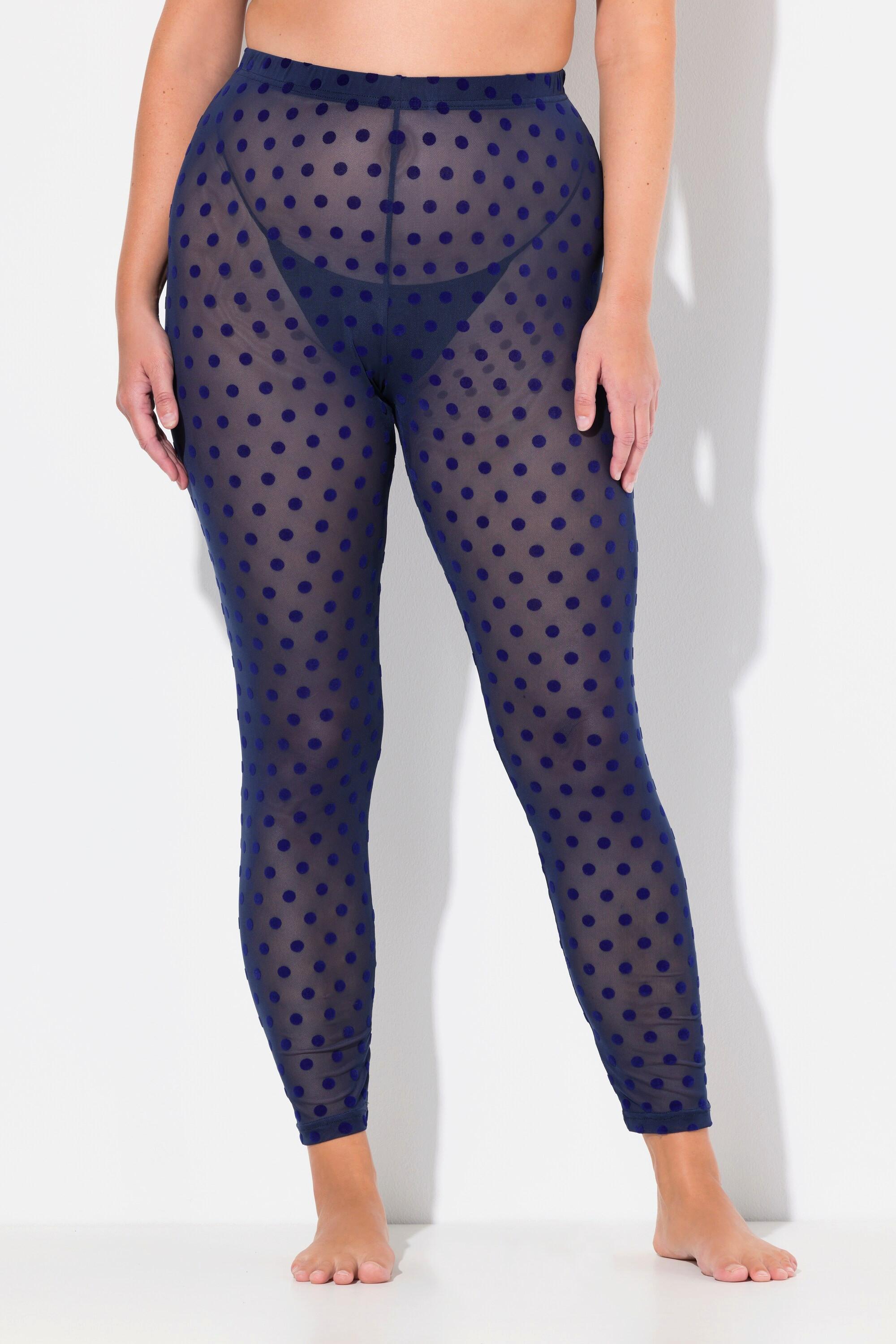 Ulla Popken  Strumpf-Leggings, Mesh, Flock-Punkte 