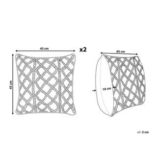 Beliani Kissen 2er Set aus Baumwolle Boho GOREME  