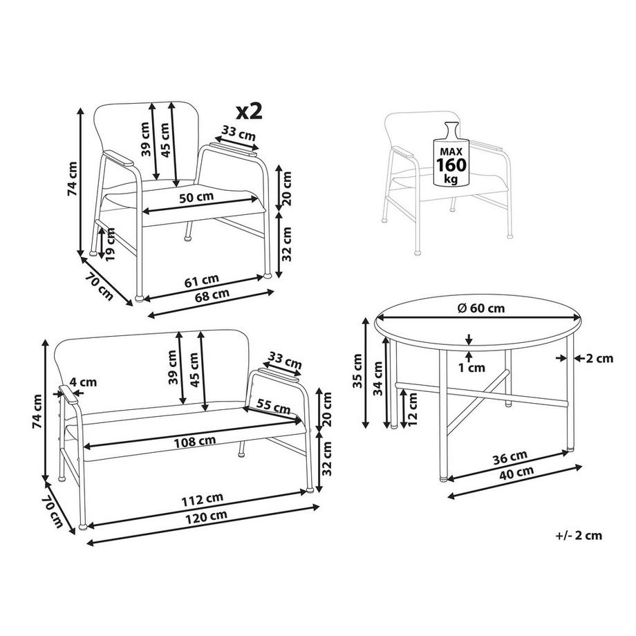 Beliani Garten Lounge aus PE Rattan Boho OFANTO  
