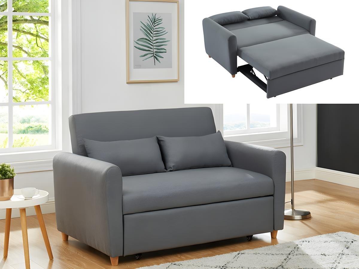 Vente-unique Schlafsofa 2Sitzer AYLA Stoff  