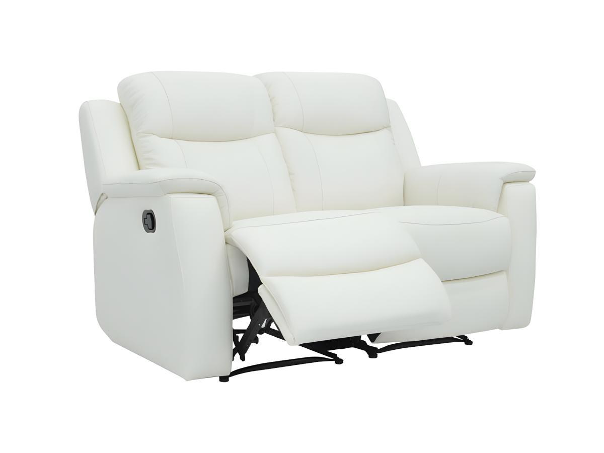 Vente-unique Relaxsofa Leder 2Sitzer ElfenbeinEVASION  