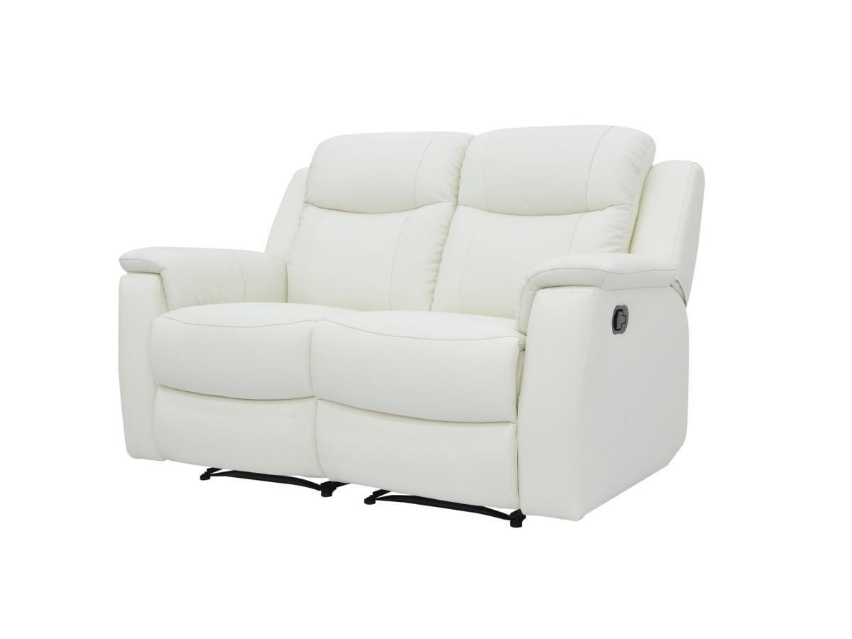 Vente-unique Relaxsofa Leder 2Sitzer ElfenbeinEVASION  